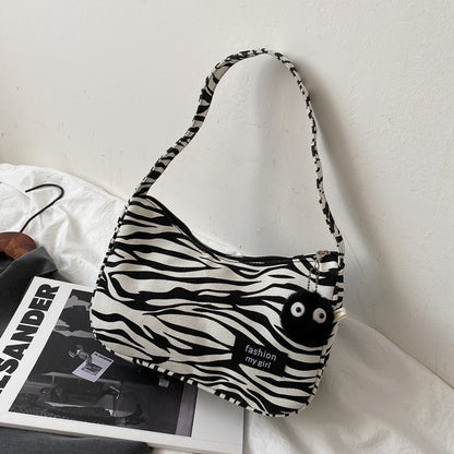 Popular Small Bag Women's Autumn New Trendy Fashion Canvas Messenger Bag All-Match Hand Held One Shoulder Underarm Bag