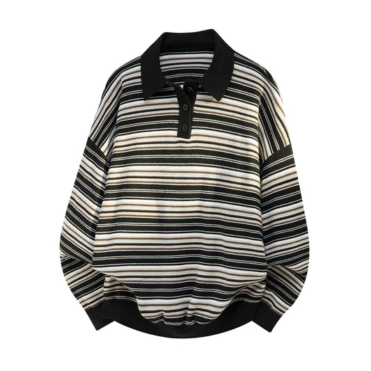 Striped collar sweater for men