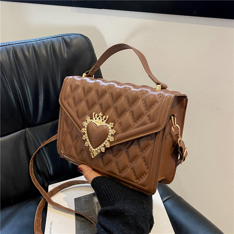 Texture Spring Hand Held Small Square Bag Women's New Ins Girl Shoulder Bag Fashion Messenger Bag