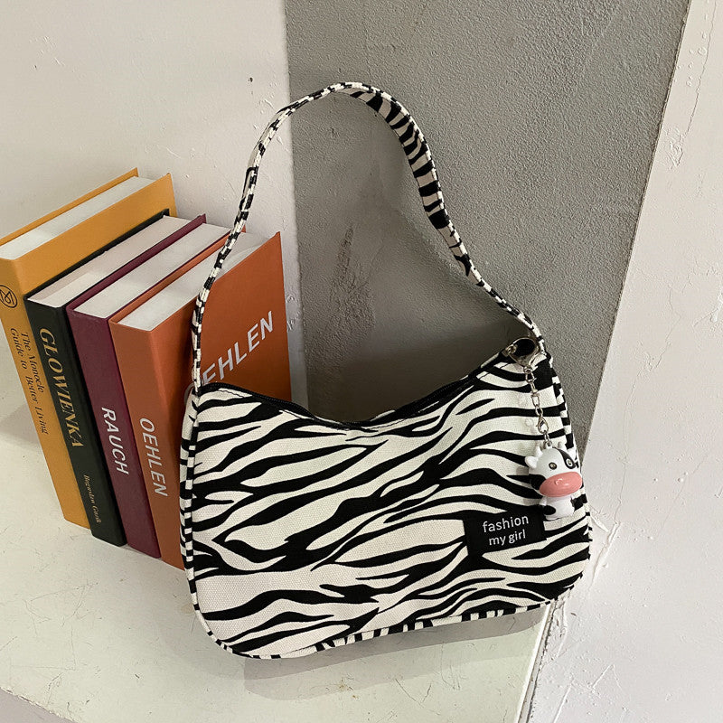 Popular Small Bag Women's Autumn New Trendy Fashion Canvas Messenger Bag All-Match Hand Held One Shoulder Underarm Bag