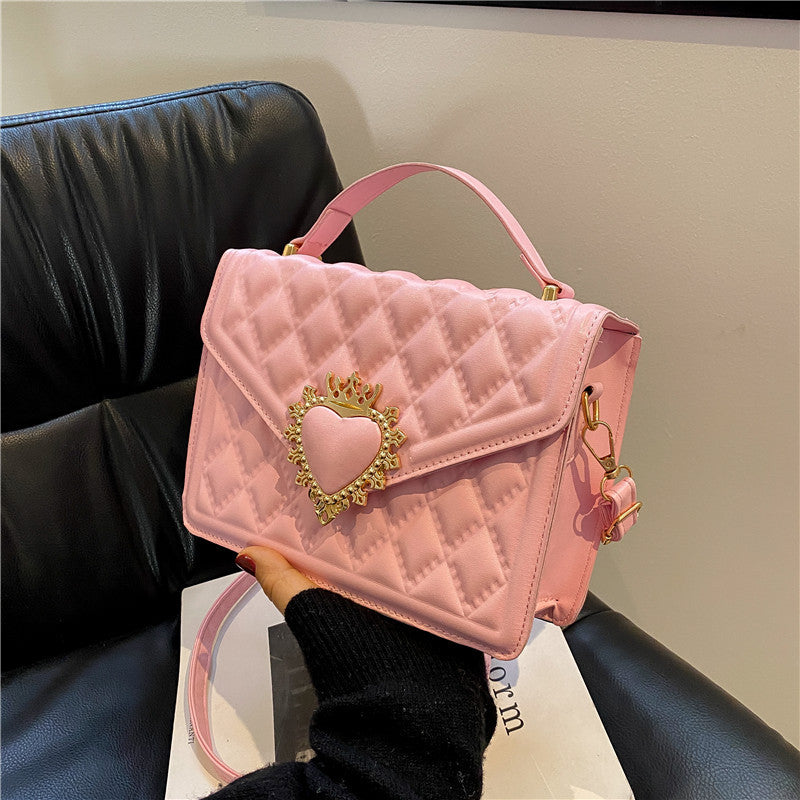 Texture Spring Hand Held Small Square Bag Women's New Ins Girl Shoulder Bag Fashion Messenger Bag